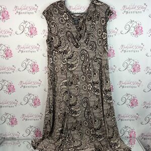 Glamour dress long boho flowy sleeveless tshirt style Paisley Print Maxi Dress